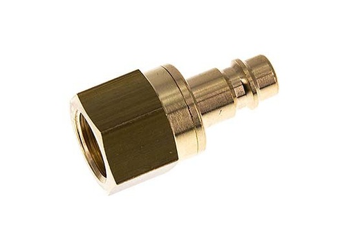 [CLP7-F-B-SV-038] Brass DN 7.2 (Euro) Air Coupling Plug G 3/8 inch Female Double Shut-Off