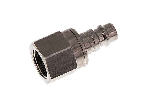 [CLP7-F-S-SV-038] Stainless steel DN 7.2 (Euro) Air Coupling Plug G 3/8 inch Female Double Shut-Off