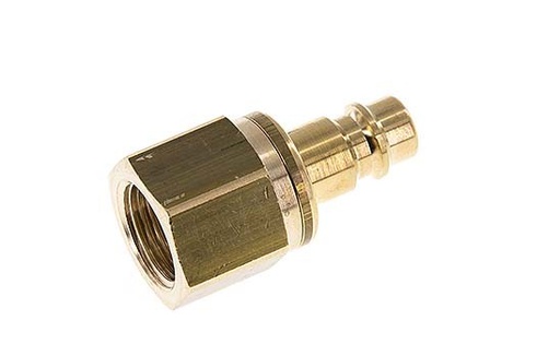 [CLP7-F-B-SE-P-038] Brass DN 7.2 (Euro) Air Coupling Plug G 3/8 inch Female Safety
