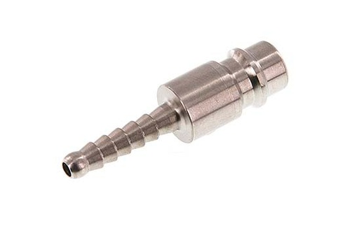 [CLP7-H-S-4] Stainless steel DN 7.2 (Euro) Air Coupling Plug 4 mm Hose Pillar