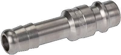 [CLP7-H-SSL-SV-10] Stainless steel 306L DN 7.2 (Euro) Air Coupling Plug 10 mm Hose Pillar Double Shut-Off