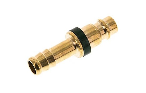 [CLP7-H-B-GRE-P-CD-9] Brass DN 7.2 (Euro) Green-Coded Air Coupling Plug 9 mm Hose Pillar