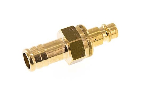 [CLP7-H-B-SE-P-13] Brass DN 7.2 (Euro) Air Coupling Plug 13 mm Hose Pillar Safety