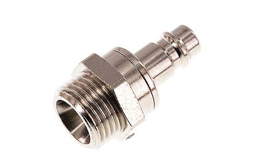 [CLP7-M-BN-SV-012] Nickel-plated Brass DN 7.2 (Euro) Air Coupling Plug G 1/2 inch Male Double Shut-Off