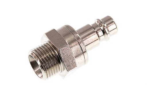 [CLP7-M-BN-SV-038] Nickel-plated Brass DN 7.2 (Euro) Air Coupling Plug G 3/8 inch Male Double Shut-Off