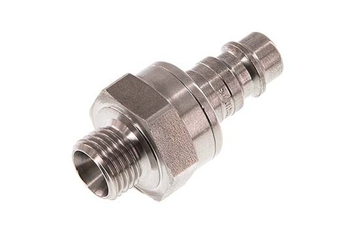 [CLP7-M-S-SV-014] Stainless steel DN 7.2 (Euro) Air Coupling Plug G 1/4 inch Male Double Shut-Off