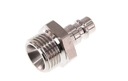 [CLP7-M-SSL-P-012] Stainless steel 306L DN 7.2 (Euro) Air Coupling Plug G 1/2 inch Male