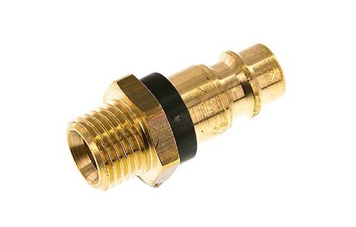 [CLP7-M-B-GRE-P-CD-014] Brass DN 7.2 (Euro) Green-Coded Air Coupling Plug G 1/4 inch Male