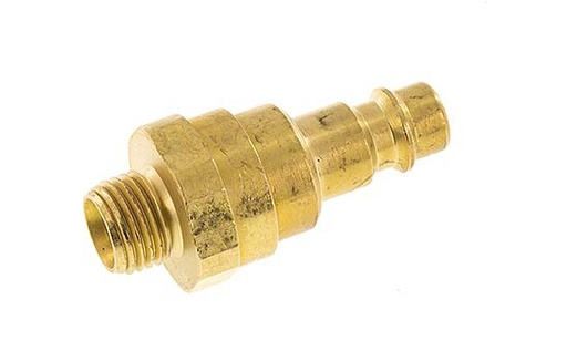 [CLP7-M-B-CV-014] Brass DN 7.2 (Euro) Air Coupling Plug G 1/4 inch Male with Check Valve