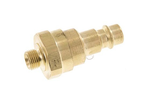 [CLP7-M-B-CV-018] Brass DN 7.2 (Euro) Air Coupling Plug G 1/8 inch Male with Check Valve