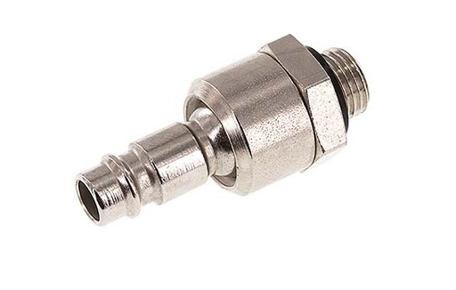 [CLP7-M-EN-R-014] Steel DN 7.2 (Euro) Air Coupling Plug G 1/4 inch Male Rotary Joint