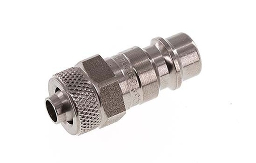 [CLP7-N-S-6] Edelstahl DN 7,2 (Euro) Luftkupplungsstecker 6x8 mm Überwurfmutter