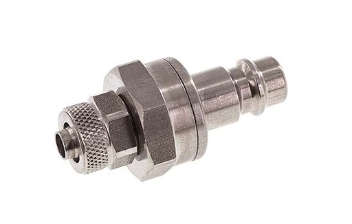 [CLP7-N-S-SV-6] Acier inoxydable DN 7.2 (Euro) Coupleur d'air Bouchon 6x8 mm Écrou-raccord Double obturation