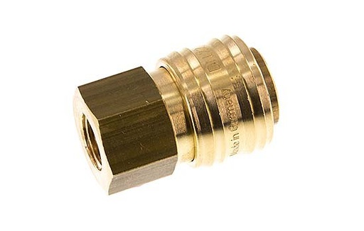 [CLS7-F-B-014] Brass DN 7.2 (Euro) Air Coupling Socket G 1/4 inch Female