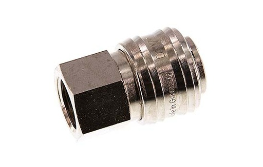 [CLS7-F-BN-038] Nickel-plated Brass DN 7.2 (Euro) Air Coupling Socket G 3/8 inch Female