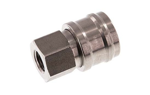 [CLS7-F-S-SV-014] Stainless steel DN 7.2 (Euro) Air Coupling Socket G 1/4 inch Female Double Shut-Off