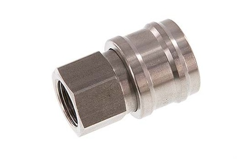 [CLS7-F-S-SV-038] Stainless steel DN 7.2 (Euro) Air Coupling Socket G 3/8 inch Female Double Shut-Off