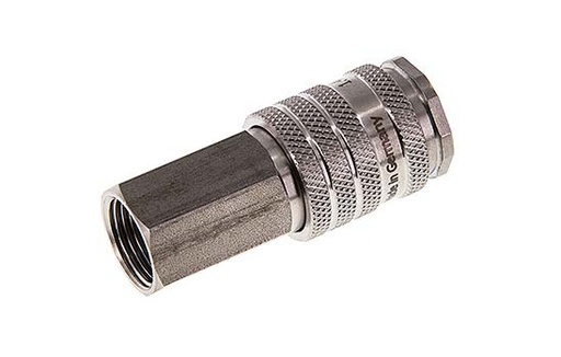 [CLS7-F-S-SV-BL-038] RVS DN 7.8 Luchtkoppeling Snelkoppeling G 3/8 inch Binnendraad Double Shut-Off