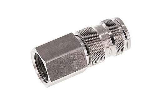 [CLS7-F-SSL-SV-P-BL-012] RVS 316L DN 7.8 Luchtkoppeling Snelkoppeling G 1/2 inch Binnendraad Double Shut-Off