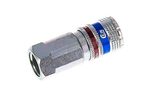 [CLS7-F-SB-SE-C-038] Acero/latón DN 7.6 (7.2 Euro) Acoplamiento de aire de seguridad Enchufe G 3/8 pulgadas Hembra