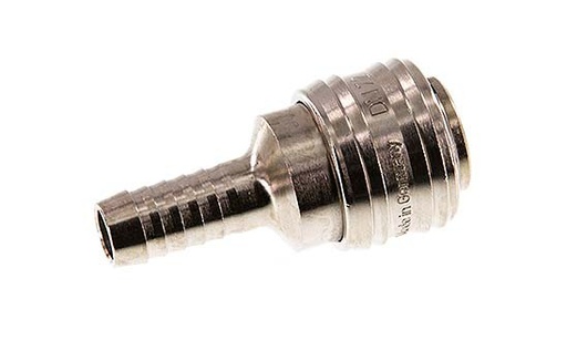 [CLS7-H-BN-10] Nickel-plated Brass DN 7.2 (Euro) Air Coupling Socket 10 mm Hose Pillar