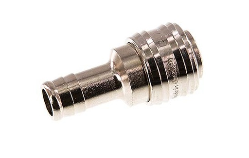 [CLS7-H-BN-13] Nickel-plated Brass DN 7.2 (Euro) Air Coupling Socket 13 mm Hose Pillar