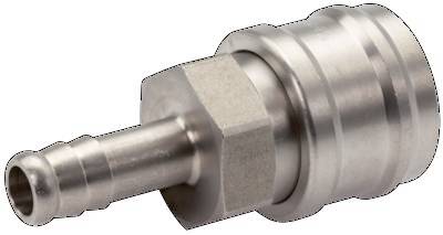 [CLS7-H-S-SV-10] Stainless steel DN 7.2 (Euro) Air Coupling Socket 10 mm Hose Pillar Double Shut-Off