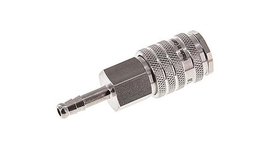 [CLS7-H-S-SV-BL-6] Acero inoxidable DN 7,8 Racor de acoplamiento de aire 6 mm Pilar de manguera Doble cierre