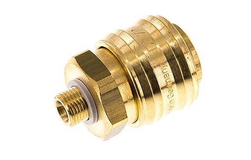 [CLS7-M-B-018] Brass DN 7.2 (Euro) Air Coupling Socket G 1/8 inch Male