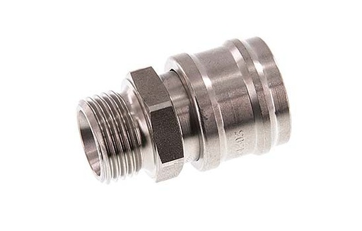 [CLS7-M-S-SV-012] Stainless steel DN 7.2 (Euro) Air Coupling Socket G 1/2 inch Male Double Shut-Off