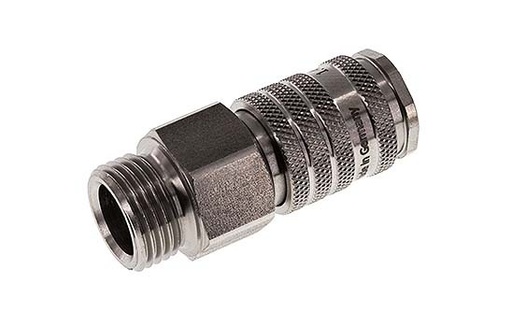 [CLS7-M-S-SV-BL-012] Acero inoxidable DN 7.8 Acoplamiento de aire Enchufe G 1/2 pulgada Macho Doble cierre