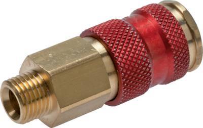 [CLS7-M-B-BRO-P-CD-012] Brass DN 7.2 (Euro) Brown-Coded Air Coupling Socket G 1/2 inch Male