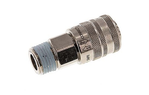 [CLS7-M-BN-SE-012] Vernikkeld Messing DN 7.8 Safety Luchtkoppeling Snelkoppeling R 1/2 inch Buitendraad