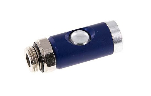 [CLS7-M-ST-SEP-012] Hardened steel DN 7.4 Safety Air Coupling Socket with Push Button G 1/2 inch Male