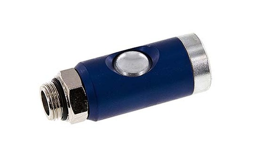 [CLS7-M-ST-SEP-038] Acero templado DN 7.4 Enchufe de seguridad para acoplamiento de aire con pulsador G 3/8 pulgadas Macho