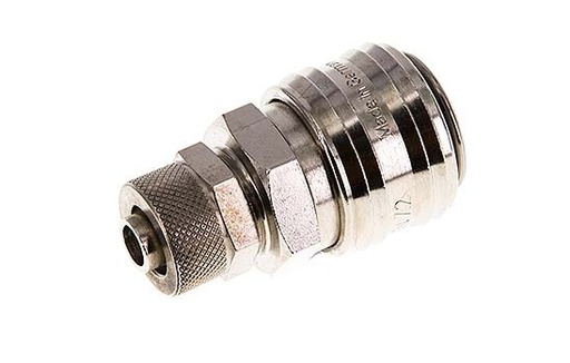 [CLS7-N-BN-8] Nickel-plated Brass DN 7.2 (Euro) Air Coupling Socket 8x10 mm Union Nut