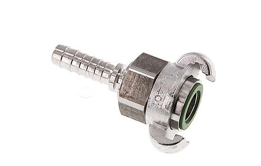 [CL42-10-H-SF-SE-012] Stainless Steel DN 10 DIN 3238 Twist Claw Coupling 13 mm (1/2'') Hose Barb