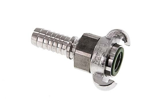 [CL42-15-H-SF-SE-034] Stainless Steel DN 15 DIN 3238 Twist Claw Coupling 19 mm (3/4'') Hose Barb