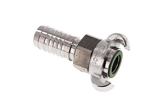[CL42-18-H-SF-SE-100] Stainless Steel DN 18 DIN 3238 Twist Claw Coupling 25 mm (1'') Hose Barb