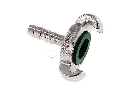 [CL42-6-H-SF-10] Edelstahl DN 6,5 DIN 3489 Drehklauenkupplung 10 mm Schlauchbolzen