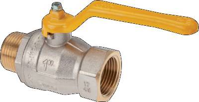 [BL2BN-M-GA-MF-012] Buiten x Binnendraad R/Rp 1/2 inch Gas 2-Weg Messing Kogelkraan