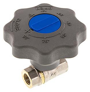 [BL2BN-M-SCL-DWGA-014] Rp 1/4 inch Soft Close Hand Wheel Gas and Water 2-Way Brass Ball Valve