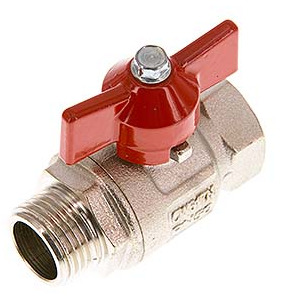 [BL2BN-M-SD-MF-NK-012] Male To Female G/G 1/2 inch Butterfly Handle Short Design 2-Way Brass Ball Valve