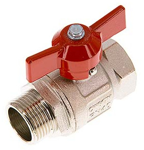 [BL2BN-M-SD-MF-NK-034] Male To Female G/G 3/4 inch Butterfly Handle Short Design 2-Way Brass Ball Valve