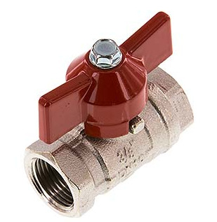 [BL2BN-M-SD-NK-038] G 3/8 inch Butterfly Handle Compact 2-Way Brass Ball Valve