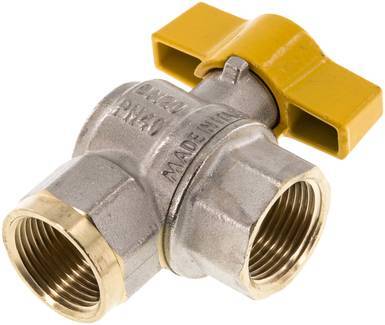 [BL2BN-MAN-GA-034] Rp 3/4 Inch Gas 2-Way Right Angle Brass Ball Valve