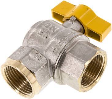 [BL2BN-MAN-GA-100] Rp 1 Inch Gas 2-Way Right Angle Brass Ball Valve