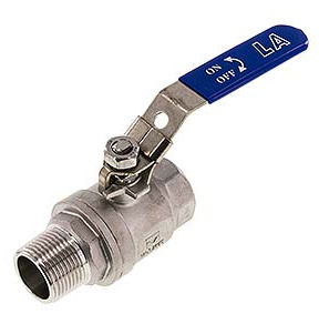 [BL2SH-M-63-MF-100] Male To Female R/Rp 1 inch PN 63 2-Way Stainless Steel Ball Valve