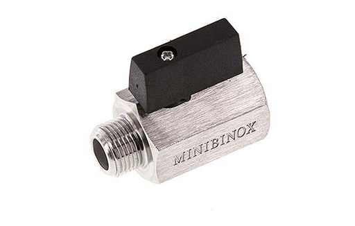 [BL2SH-MM-MF-038] Buiten x Binnendraad G 3/8 inch 2-Weg Rvs Mini-Kogelkraan 25 Bar