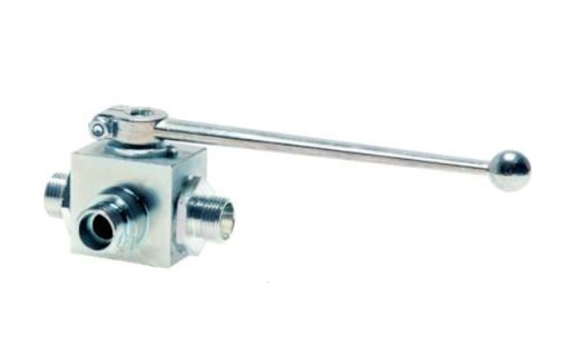 [BL3E-MHYL-CRL-12] L-port Cutting Ring 12 L 3-Way Hydraulic Steel Ball Valve